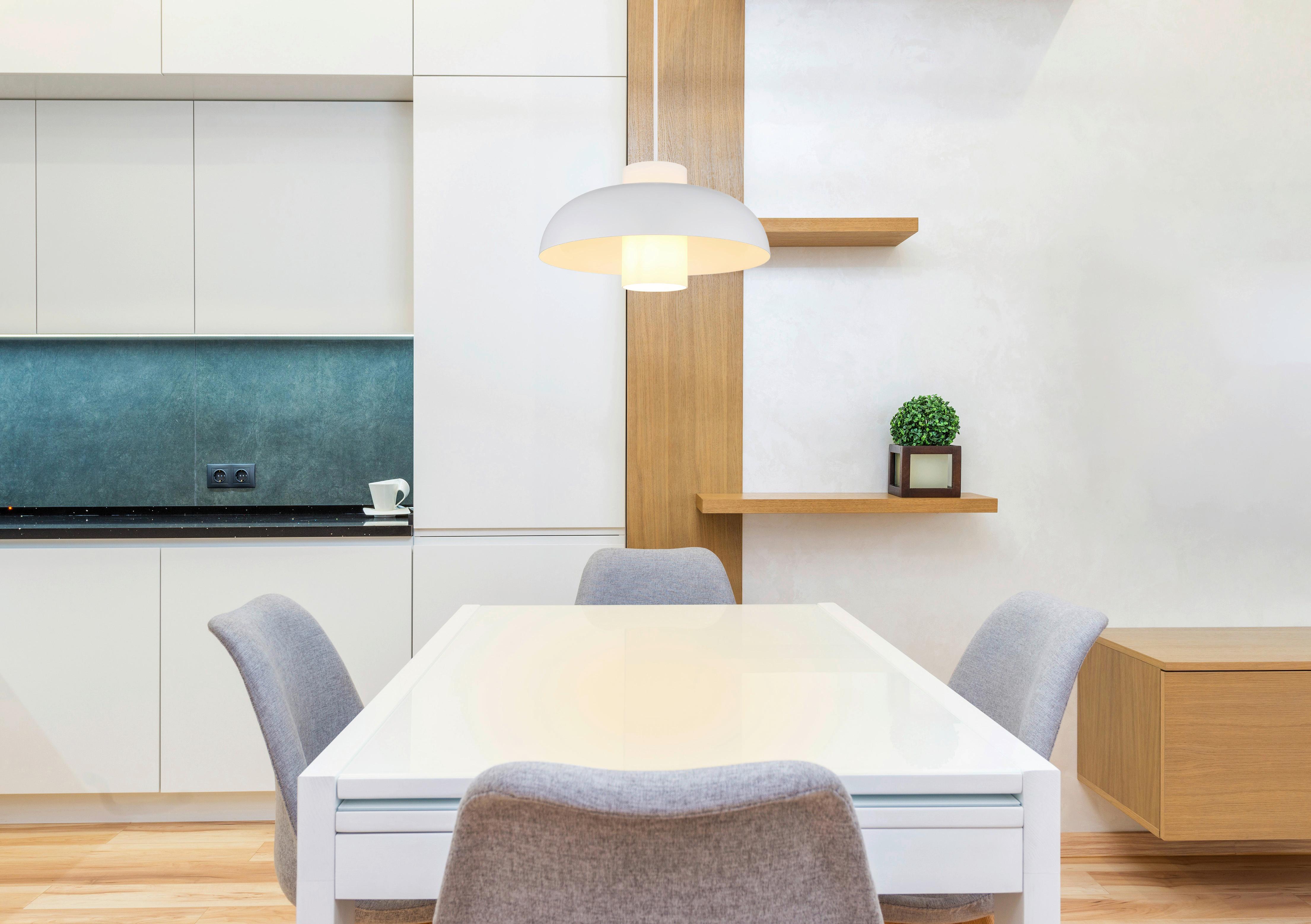 Hängeleuchte 15755w - Opal/Weiß, Trend, Glas/Textil (38/120cm) - Globo