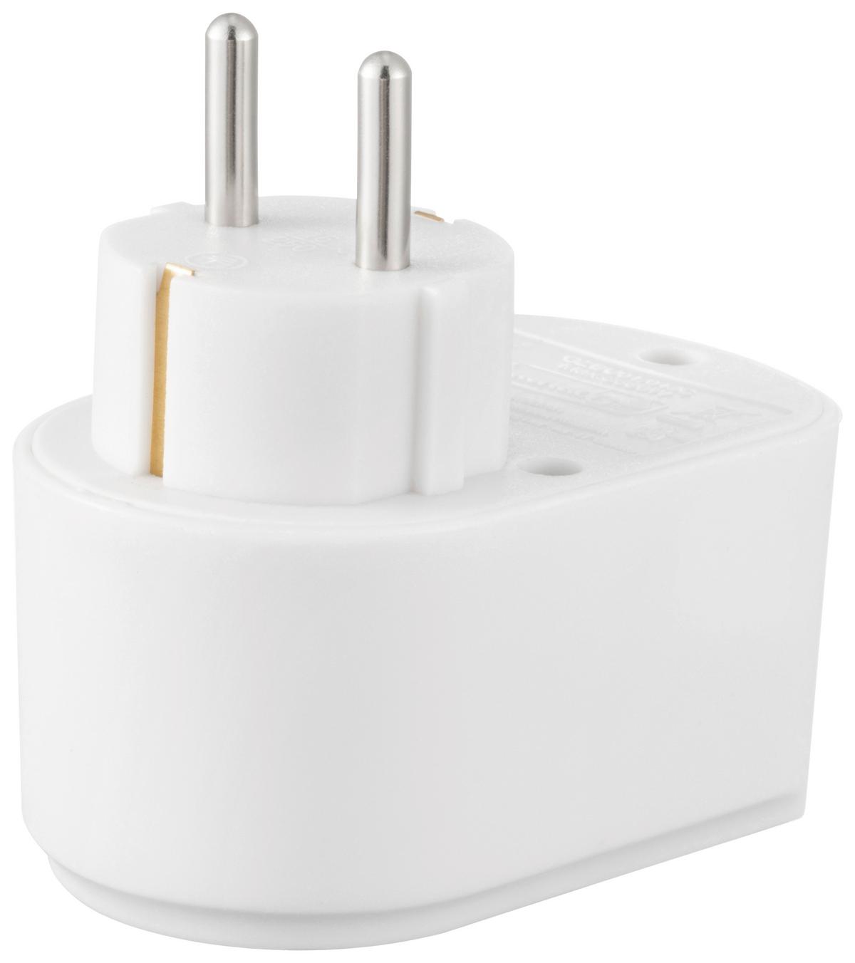 Multistecker, 250v Cassandra - Weiß, Basics, Kunststoff/Metall (8/5,5/7,7cm) - Ondega