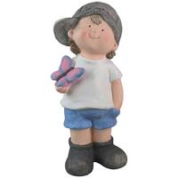 Dekofigur Kind Madsi - Blau/Pink, KONVENTIONELL, Stein (18,5/16/40,5cm) - Luca Bessoni