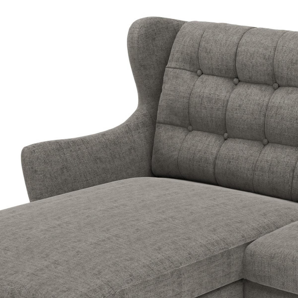 Ecksofa Henry Dunkelgrau S: 250x173 cm - Eichefarben/Dunkelgrau, KONVENTIONELL, Textil (250/173cm) - Trendmanufaktur