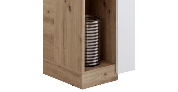 Eckschrank Begehbar mit Regal 120cm Box, Eiche Dekor/Weiß - Eichefarben/Weiß, MODERN, Holzwerkstoff (120/205/150cm) - Ondega