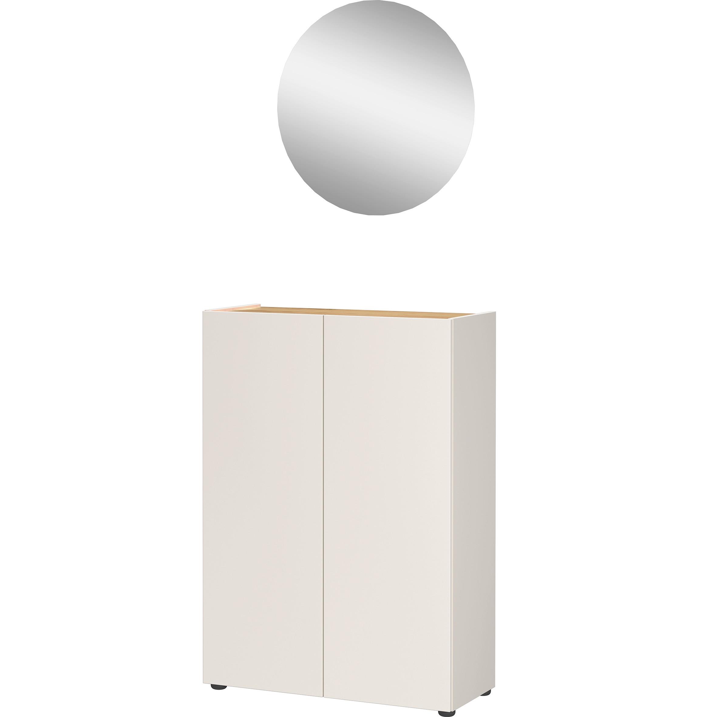 Garderobe Alviano Kaschmir/Eiche Dekor 2-teilig - Kaschmir/Eichefarben, Design, Glas/Holzwerkstoff (74/200/33cm) - Germania