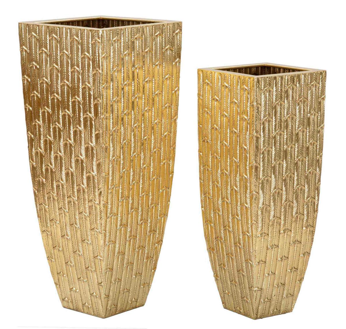 Vase Gliss Set 2 Pcs Goldfarben B: 40 cm - Goldfarben, Basics, Metall (40/99/40cm)