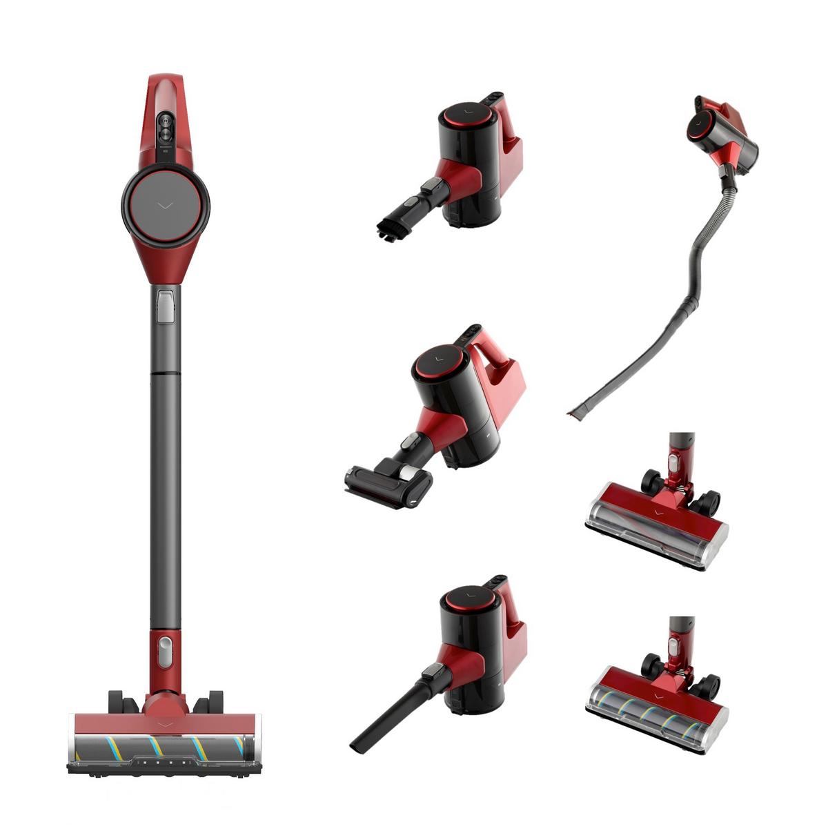 Bodenstaubsauger Beutellos - Rot, Basics, Metall