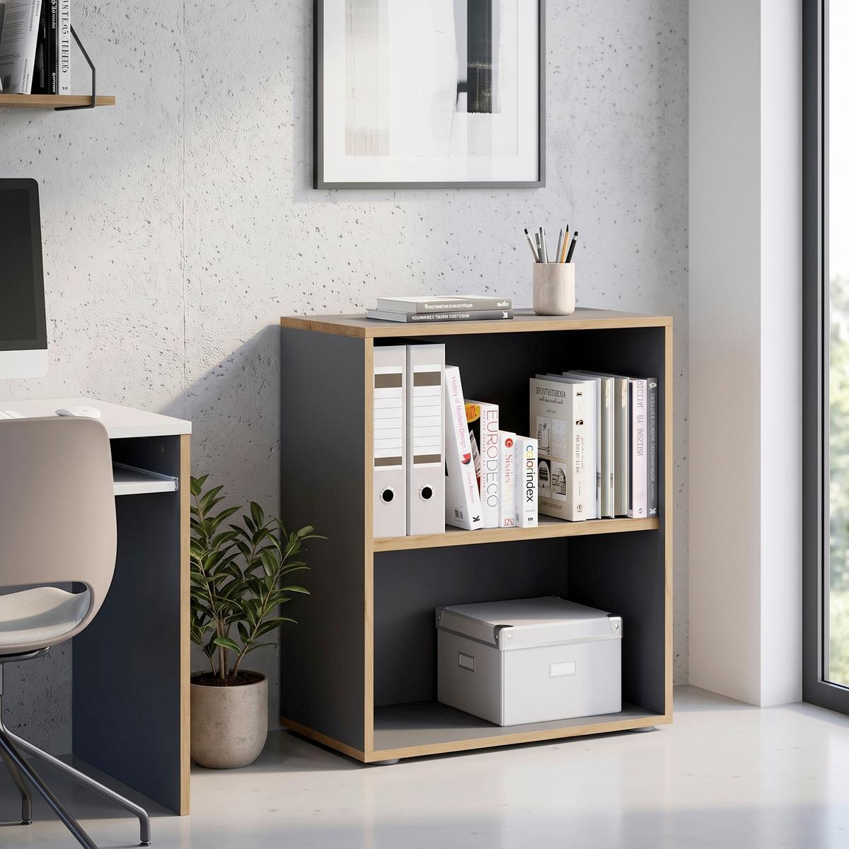 REGÁL NA ŠANÓNY SALIA B60 - čierna/dub medový, Design, kompozitné drevo/plast (60/74/33cm) - P & B