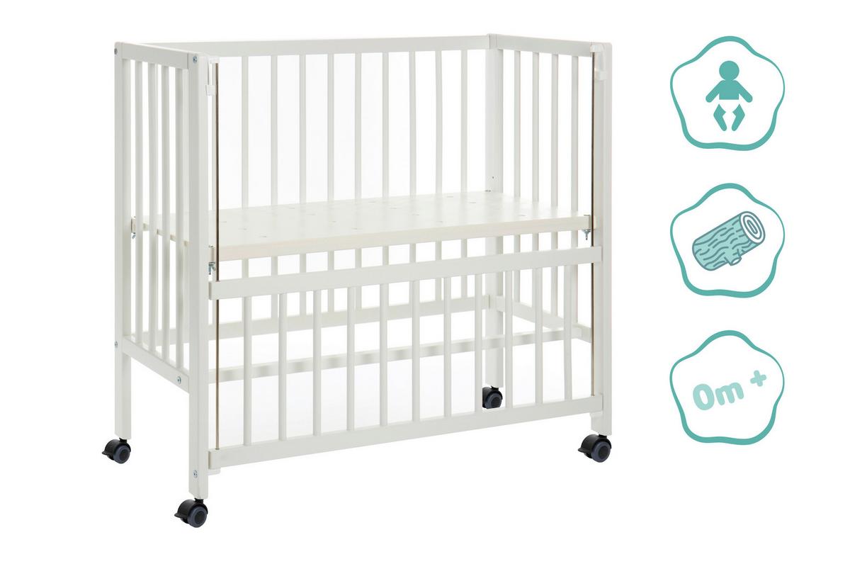 Beistellbett Bedside Crib Cocon Weiß, verstellbar - Weiß, Basics, Holz (40/90cm) - Fillikid