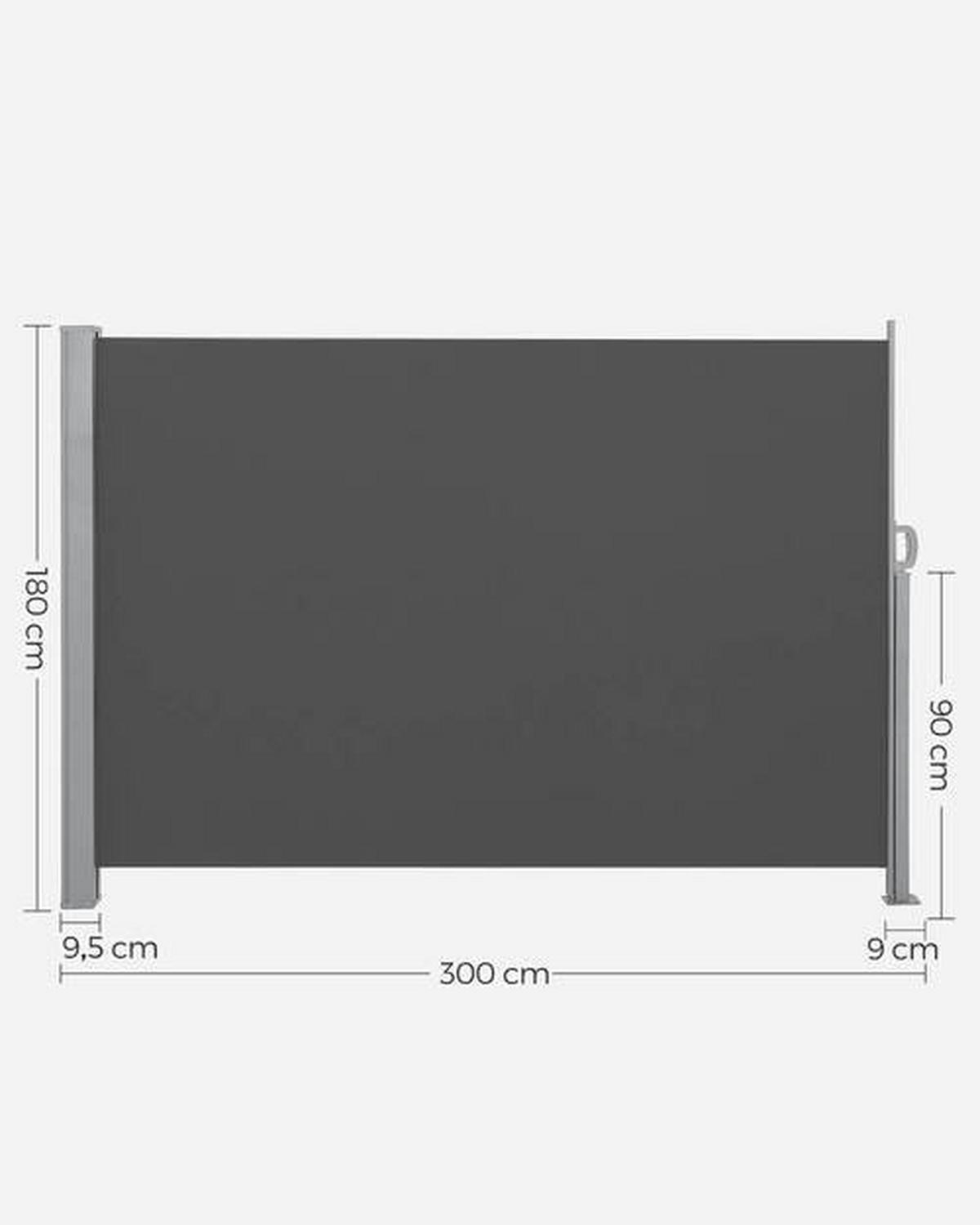 Seitenmarkise Grau Dunkelgrau Bxh: 300x180 Cm - Dunkelgrau/Grau, Basics, Textil/Metall (300/180cm) - Modante