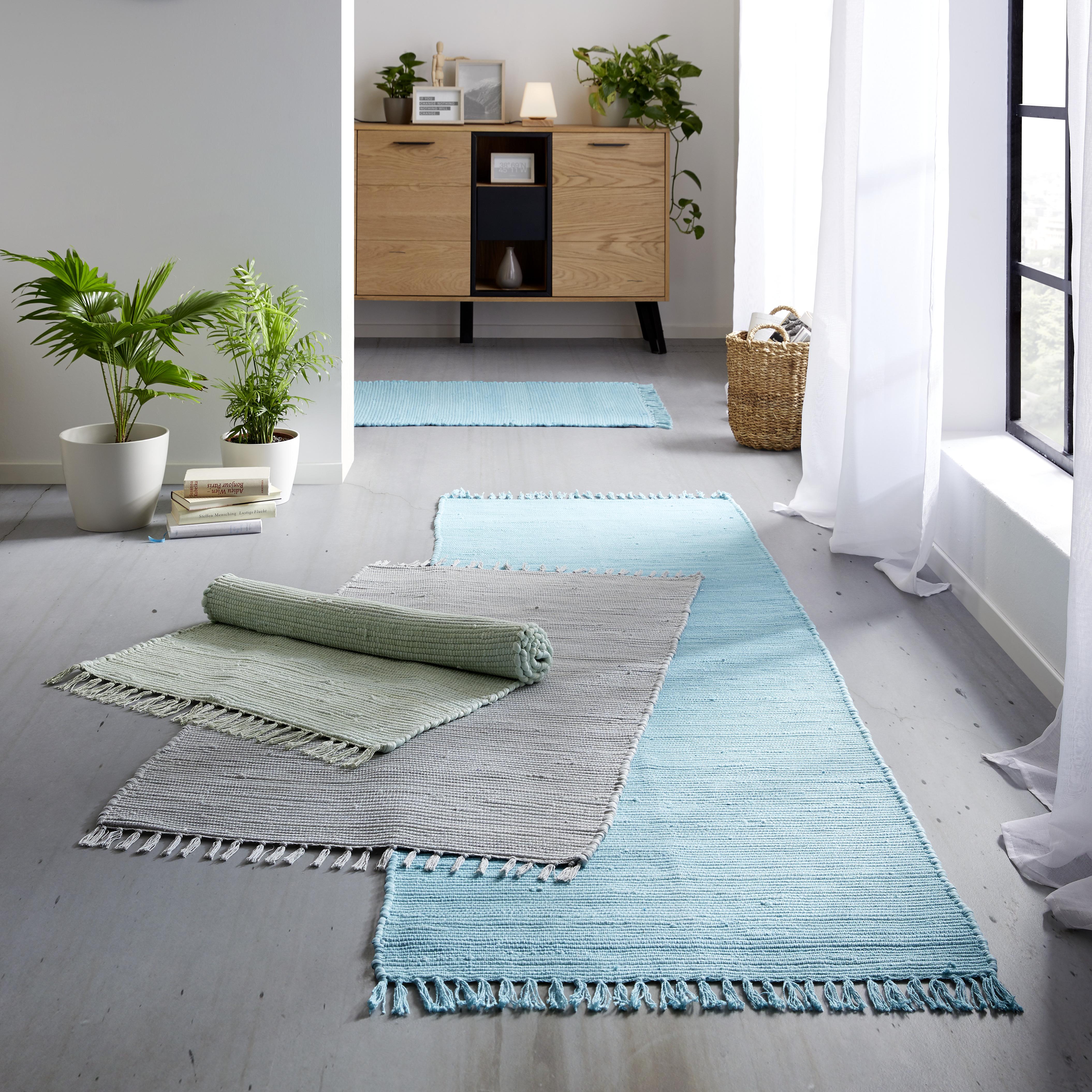 Hadrový Koberec Julia 2, 70/130cm, Sv. Modrá - světle modrá, Romantický / Rustikální, textil (70/130cm) - Modern Living