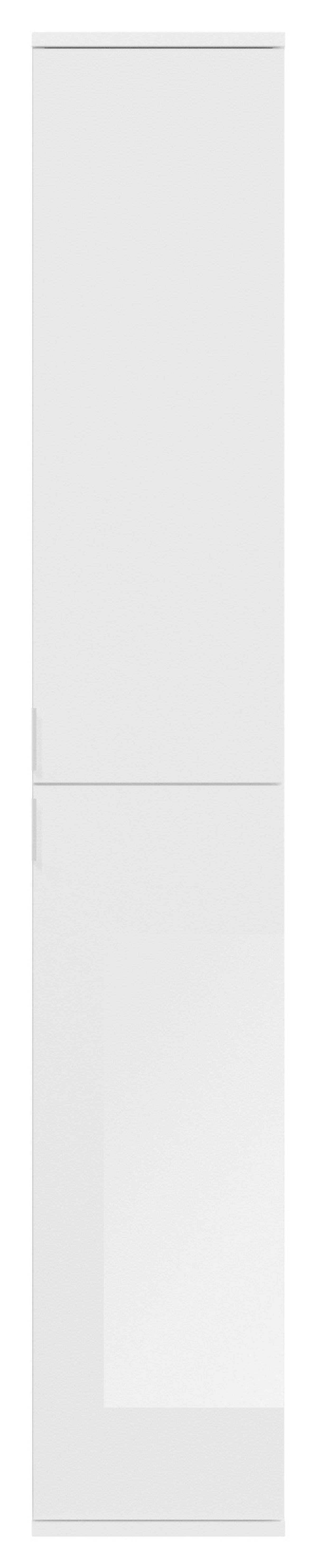 Mehrzweckschrank Projekt X B: 32,5 cm Weiß - Weiß Hochglanz/Schwarz, MODERN, Holzwerkstoff (32,5/193/37cm) - MID.YOU