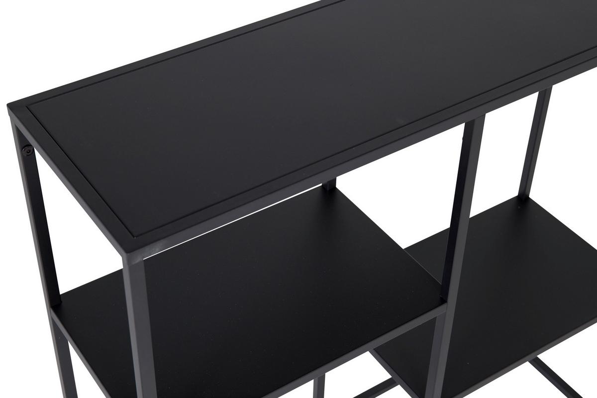 Bücherwand Staal - Schwarz, Design, Metall (80/81/26cm) - Livetastic