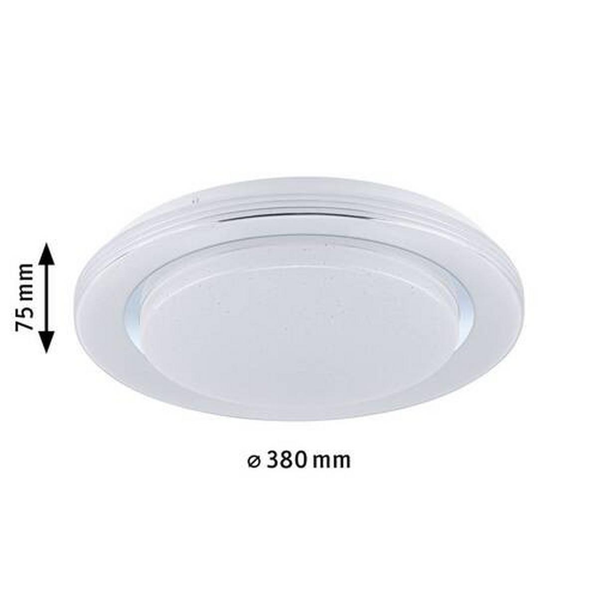 Deckenleuchte Ø 38 cm 1-Flammig dimmbar Rund - Chromfarben/Weiß, Basics, Kunststoff/Metall (38/7,5cm) - Paulmann