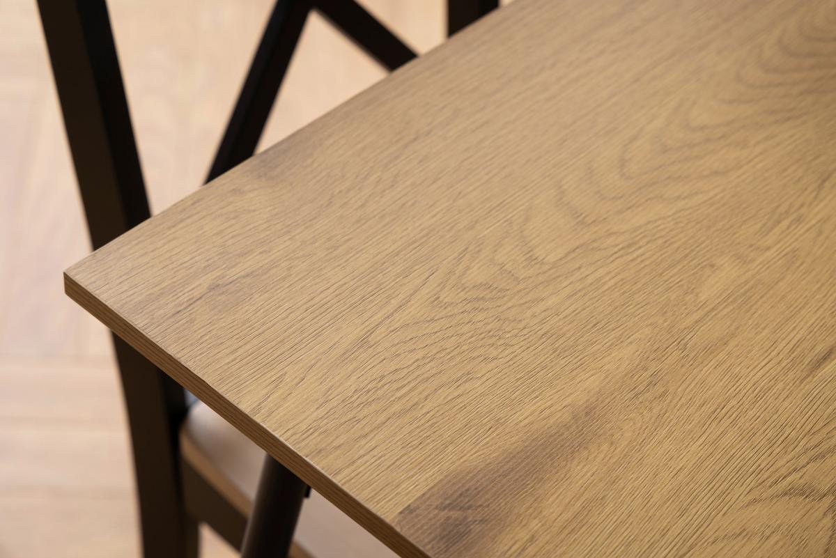 Esstisch Peru - Eichefarben/Schwarz, Design, Holzwerkstoff/Metall (120/75/80cm) - MID.YOU