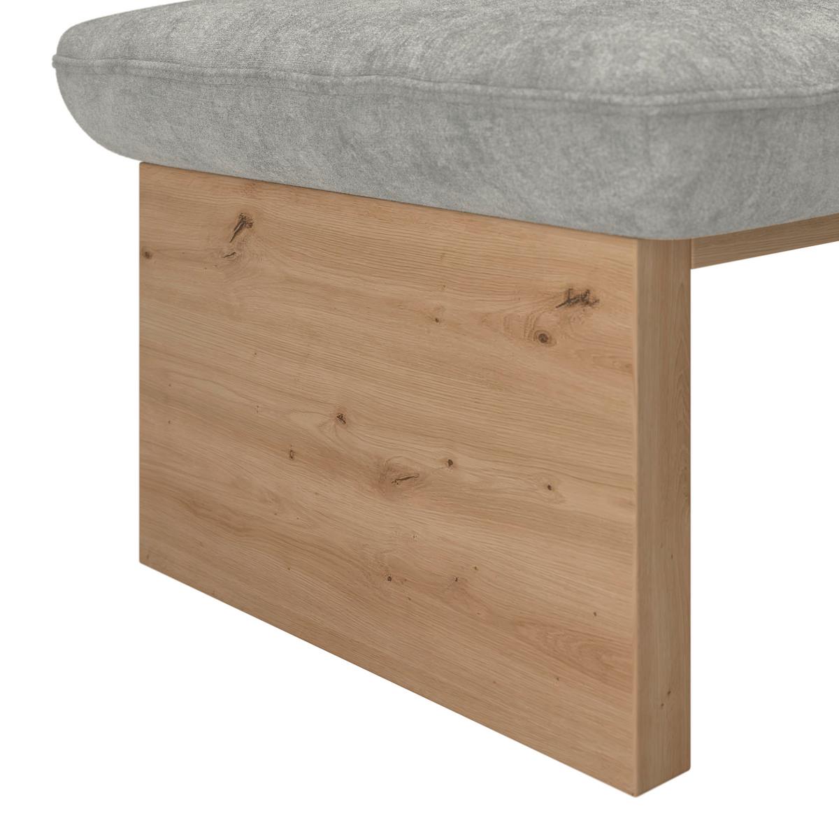 Eckbank Beluna Ii Webstoff Hellgrau, B: 212cm - Eichefarben/Hellgrau, KONVENTIONELL, Holz/Textil (212/170cm) - James Wood