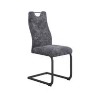 Schwingstuhl Melbourne Grau gepolstert - Schwarz/Grau, MODERN, Textil/Metall (44/101/58cm)
