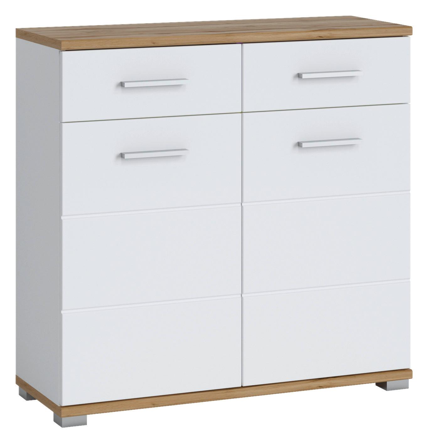 Schuhschrank Hola Weiß/eiche Wotan B: 90 Cm - Eichefarben/Eiche Wotan, Trend, Holzwerkstoff (90/88/33,5cm)