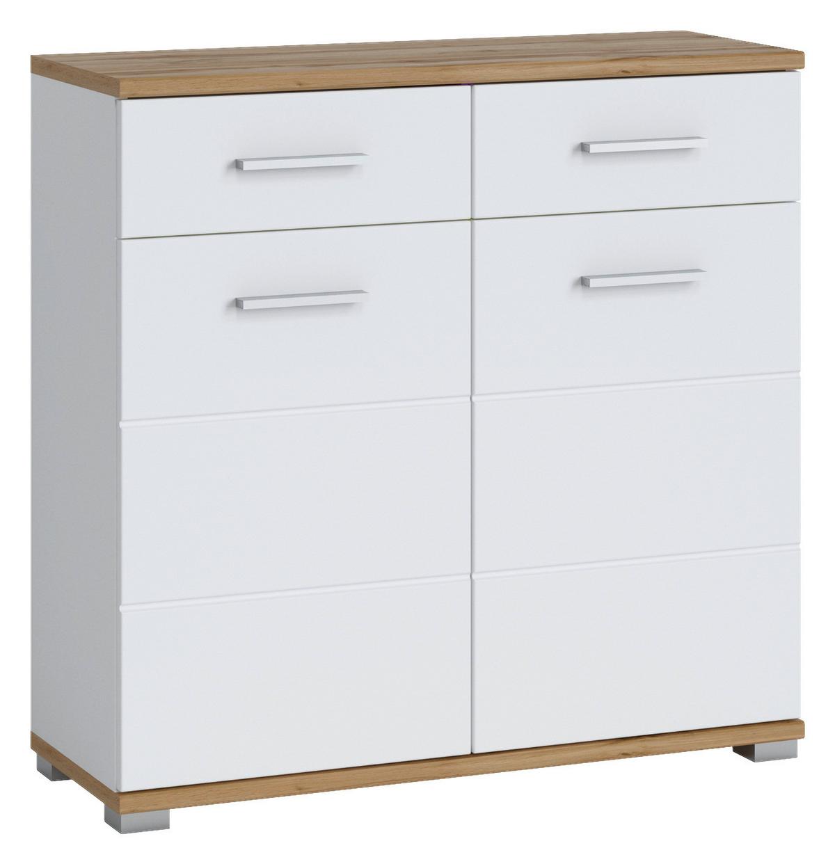 Schuhschrank Hola Weiß/eiche Wotan B: 90 Cm - Eichefarben/Eiche Wotan, Trend, Holzwerkstoff (90/88/33,5cm)