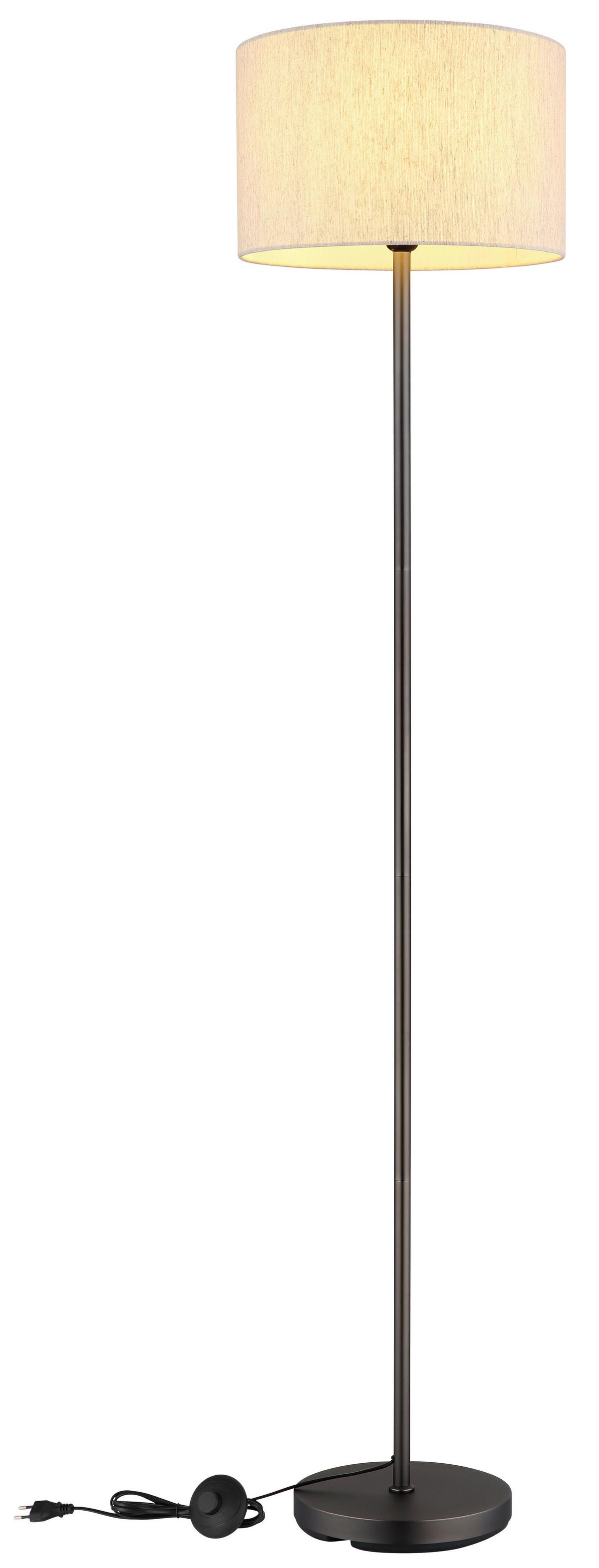 Stehleuchte Exkl. 1xe27, 40w - Schwarzchrom/Creme, Design, Kunststoff/Textil (35/160cm) - Globo