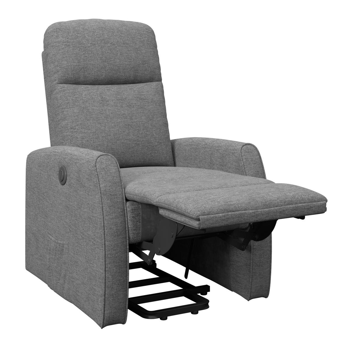 Fernsehsessel Athen Micorfaser hellgrau, B: 67,5cm - Hellgrau, MODERN, Holz/Textil (67.5/107/88.5cm)