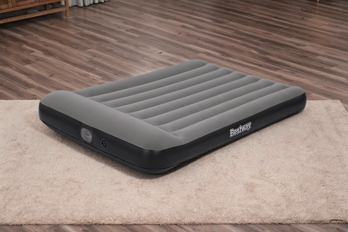 Luftbett Lisha 191x137x30 cm Bis 300kg, inkl. Pumpe - Dunkelgrau/Schwarz, KONVENTIONELL, Kunststoff/Metall (191/137/30cm) - Bestway