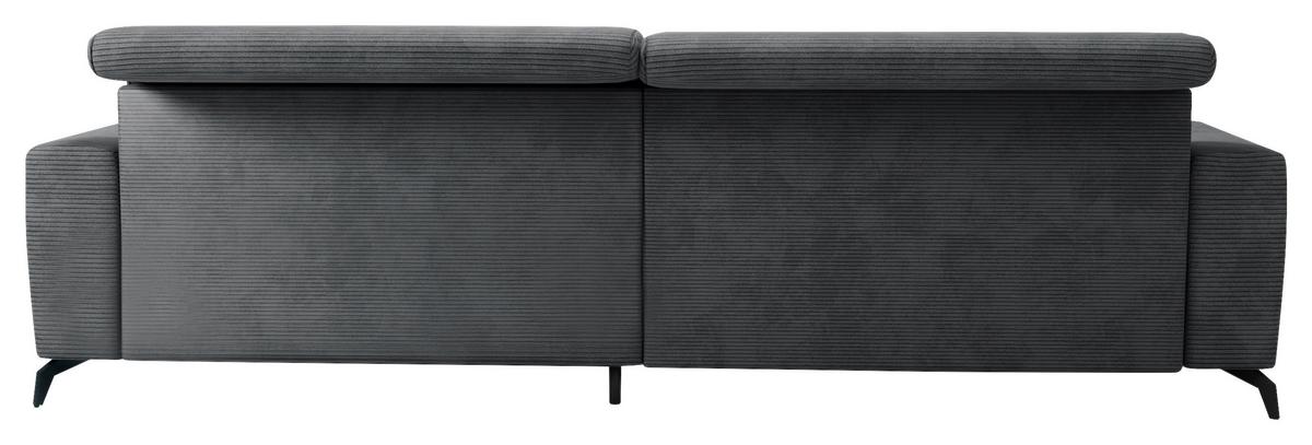 Ecksofa Bolero grau mit Kopfteilverstellung 290x178 cm - Schwarz/Grau, KONVENTIONELL, Textil (290/178cm) - Sit & More