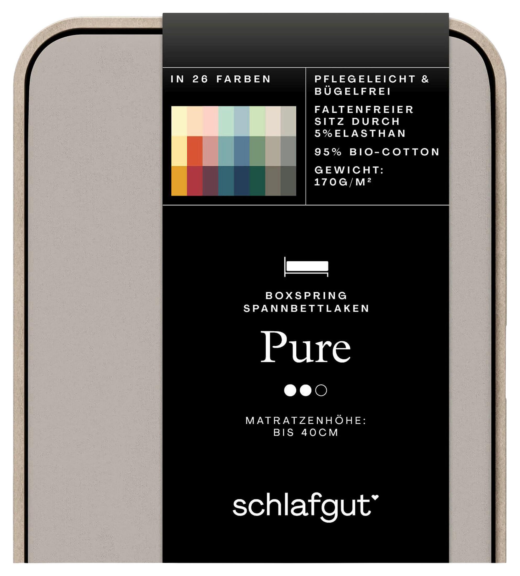 Boxspring-spannleintuch Pure Boxspring - Sandfarben, Basics, Textil (90-100/190-220cm) - Schlafgut