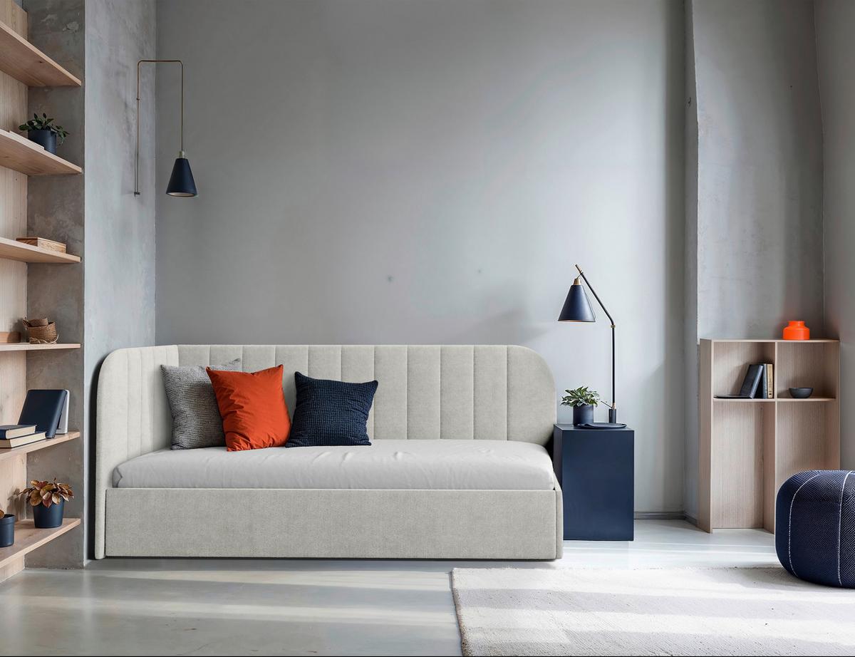 Polsterbett Millow Links Beige Lf: 90x200 Cm - Beige/Schwarz, MODERN, Holz/Holzwerkstoff (90/200cm) - MID.YOU