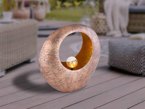 Solarleuchte 36521 - Klar/Messingfarben, Design, Glas/Metall (35/13,5/37cm) - Globo