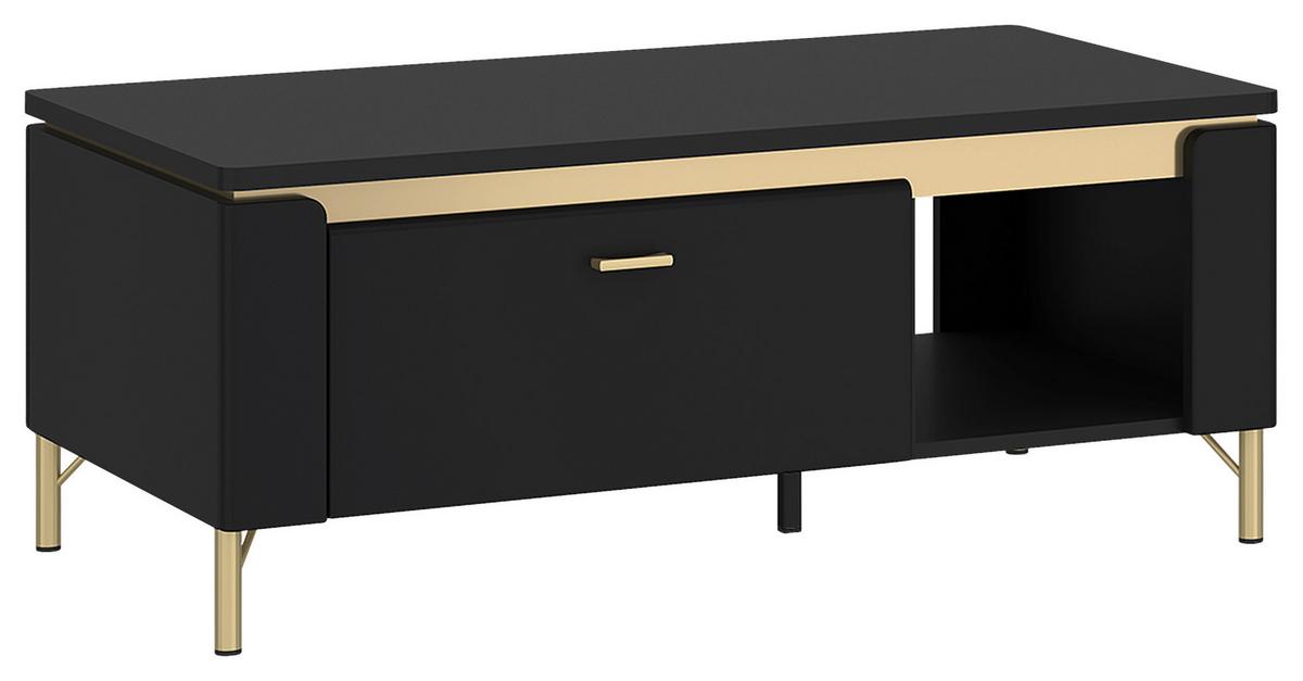 Couchtisch Norica Goldfarben/schwarz B: 110,4 Cm - Goldfarben/Schwarz, Trend, Holzwerkstoff/Metall (110,4/46/65cm)