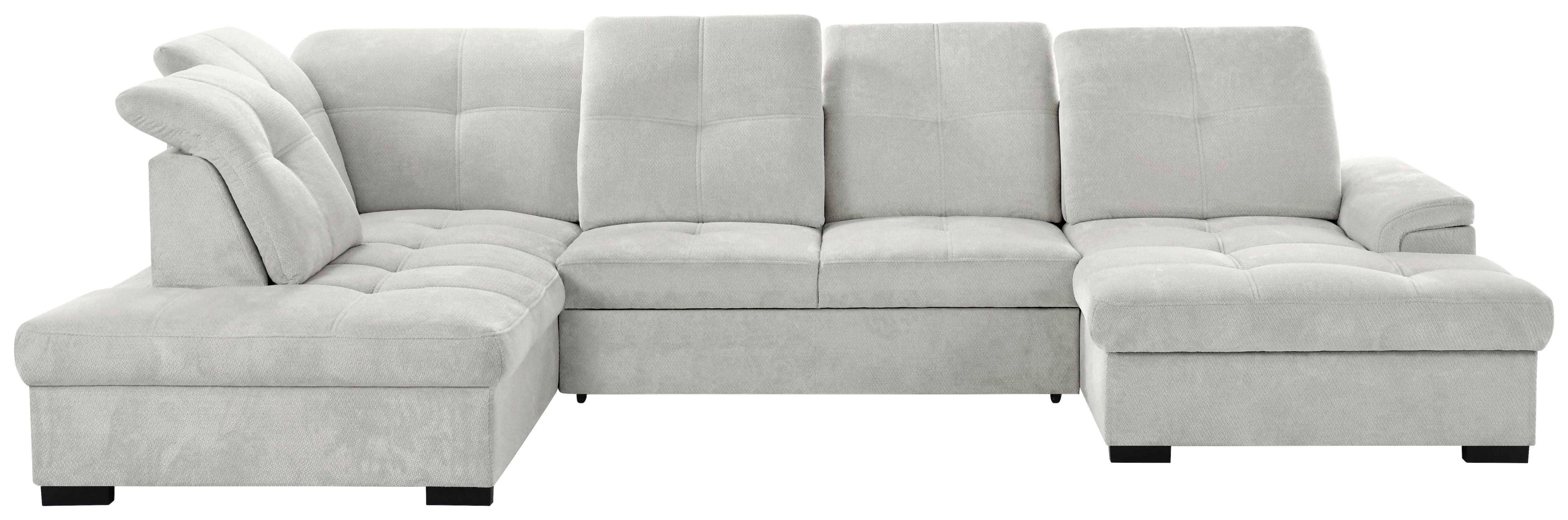 Sarokkanapé Prada - szürkésbarna/ezüstszínű, Modern, textil (230/358/176cm)