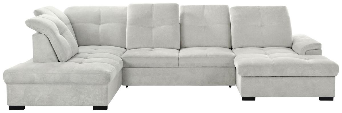 Sarokkanapé Prada - szürkésbarna/ezüstszínű, Modern, textil (230/358/176cm)