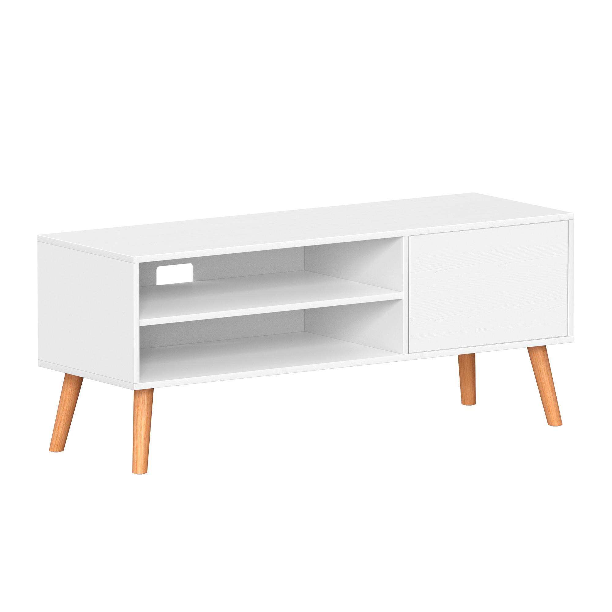 Tv-element Weiß, Hellbraun B: 120 Cm - Hellbraun/Weiß, Trend, Holzwerkstoff (120/49/40cm) - MID.YOU