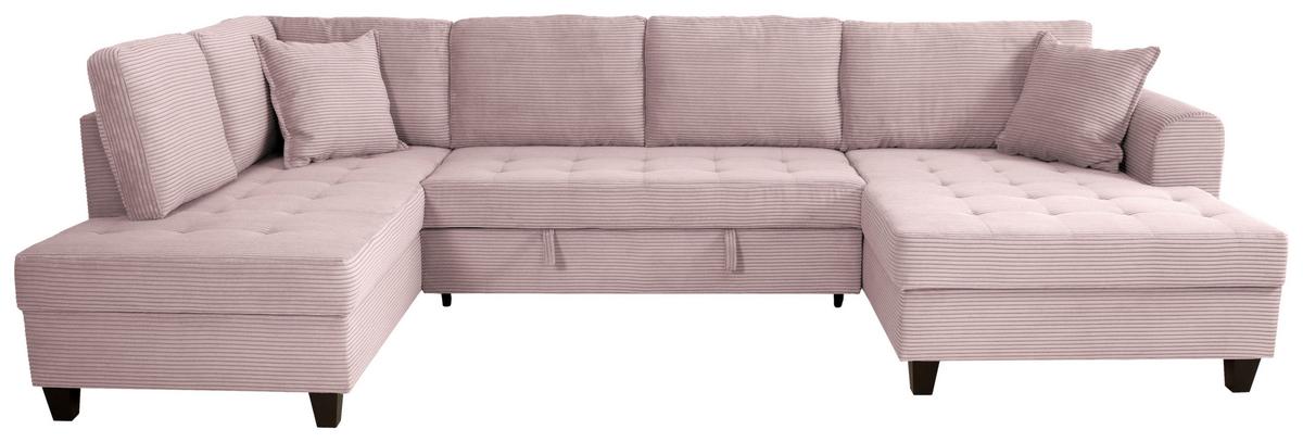 Wohnlandschaft Moritz Rosa U-Form: 178x324x155 cm - Rosa, Trend, Textil (178/324/155cm)