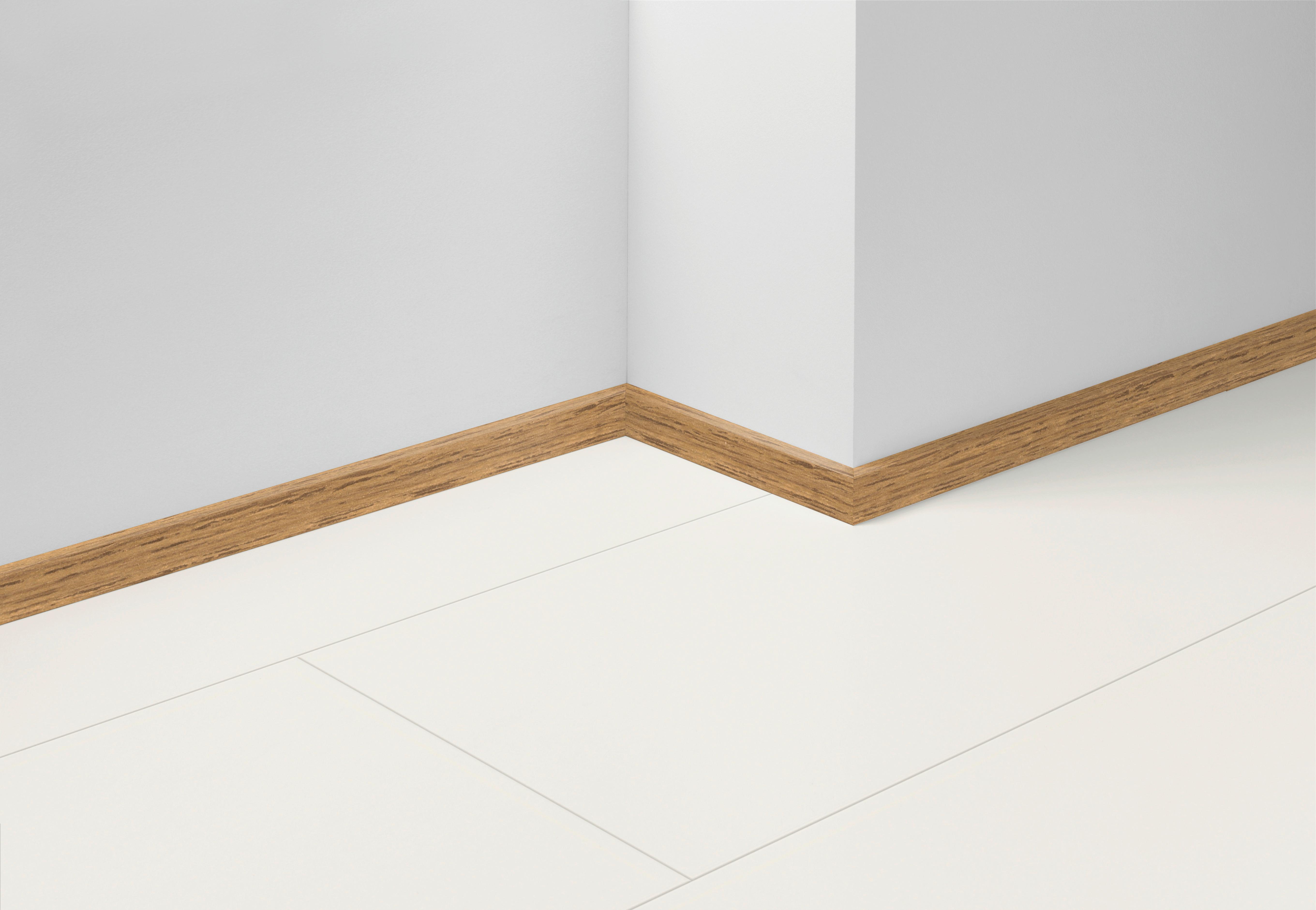 Sockelleiste Eiche - Eichefarben/Dunkelbraun, Basics, Holzwerkstoff (220/1,6/4cm) - Parador