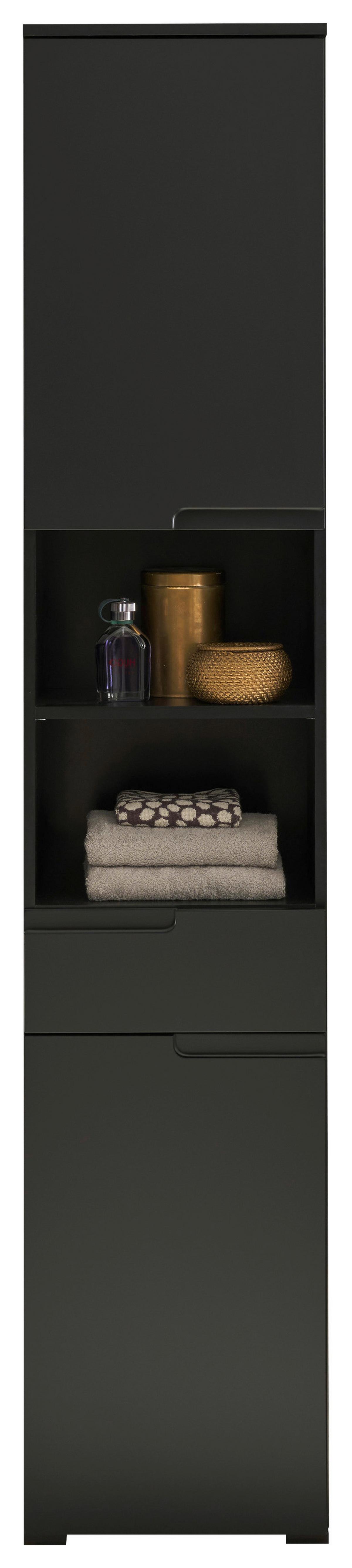 Hochschrank Spice Bxh: 40x191 Cm Schwarz Stehend - Schwarz, MODERN, Holzwerkstoff (40/191/32cm) - MID.YOU