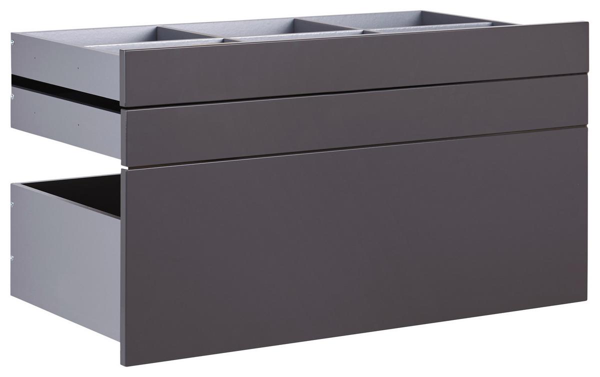 Schubladeneinsatz Unit Anthrazit B: 91 Cm 3 Fächer - MODERN, Holzwerkstoff (91/50,3/47cm) - Ondega