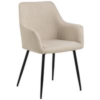 Stolička s podrúčkami béžová - čierna/béžová, Design, kov/textil (59/85/59cm) - MID.YOU