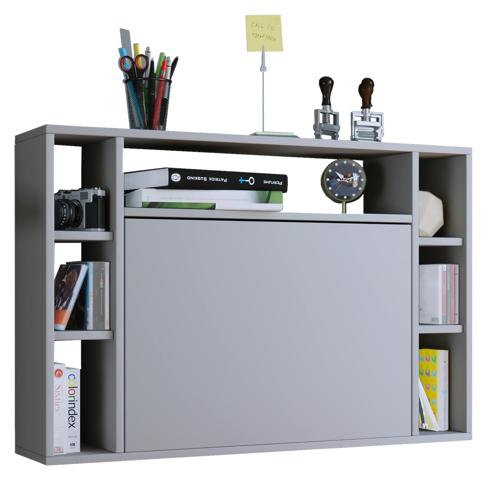 Laptoptisch Ausklappbar B: 90 cm Wandila, Grau - Grau, KONVENTIONELL, Holzwerkstoff (90/20/60cm) - MID.YOU