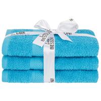 Kéztörlő Fiolina - 3er Pack - türkiz, Modern, textil (50/100cm) - Luca Bessoni