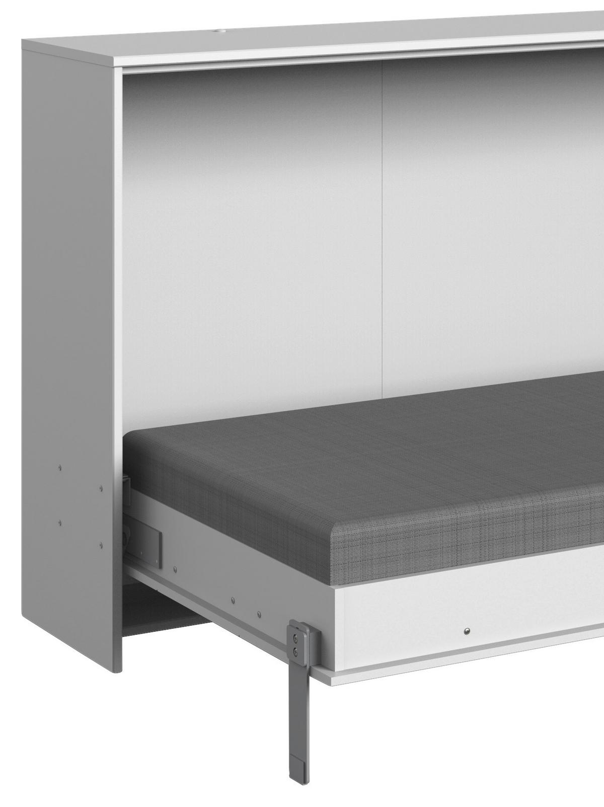 Schrankbett mit Lattenrost 90x200 Juist Weiß - Weiß, KONVENTIONELL, Holz/Holzwerkstoff (90/200cm) - MID.YOU