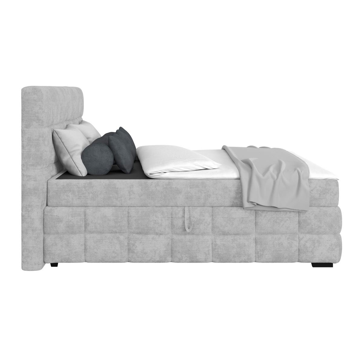 Čalouněná postel VEGA 180x200 cm, světle šedá - černá/světle šedá, Trend, dřevo/textil (180/200cm)