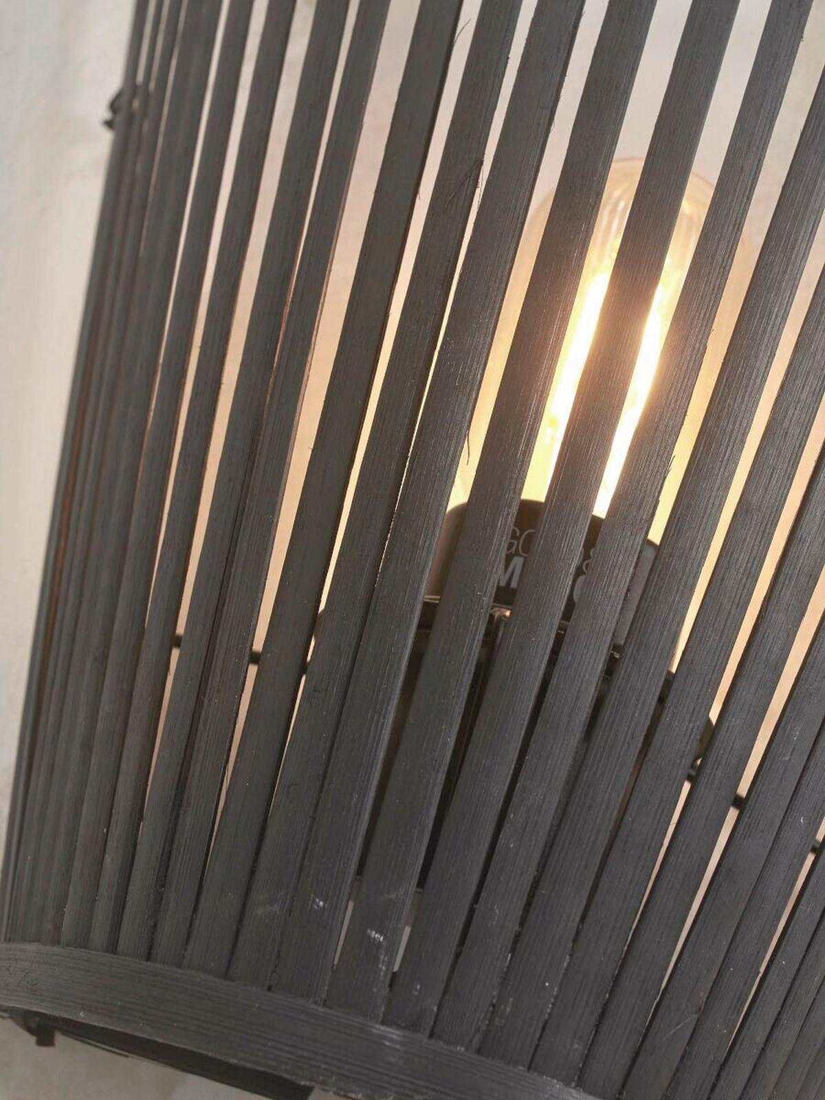 Wandleuchte Merapi Schwarz B: 30 cm - Schwarz, Trend, Holz (15/30/30cm) - Good & Mojo