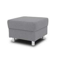 Polsterhocker Jamie Silberfarben Webstoff H: 40 Cm - Chromfarben/Silberfarben, KONVENTIONELL, Textil (54/40/54cm) - MID.YOU