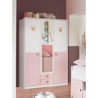 Nyílóajtós Szekrény Cindy 2 139/199 Cm - rózsaszín/fehér, faalapú anyag (139/199/58cm)