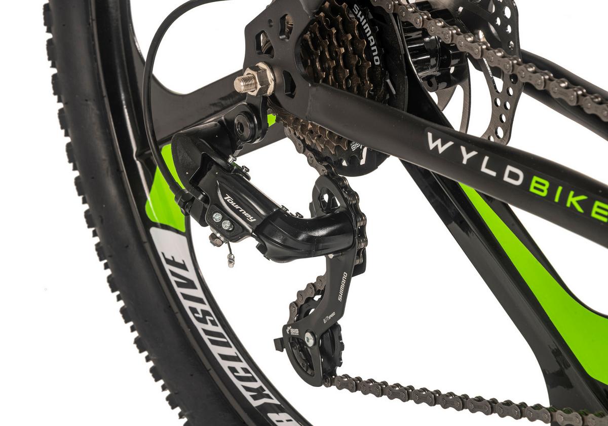 Mountainbike, Schwarz/grün 26 Zoll, Rahmen 46 Cm - Schwarz, Basics, Metall (25/140/60cm)