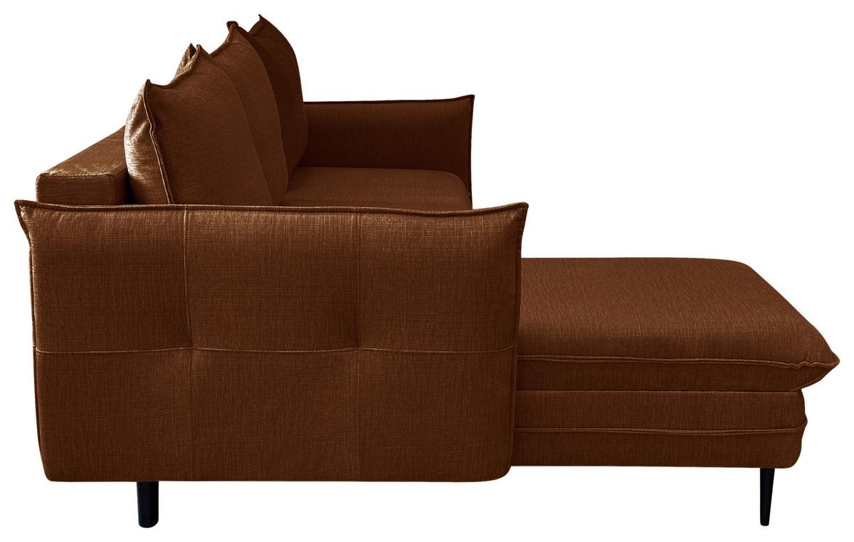 Ecksofa Melody - Rostfarben/Schwarz, Design, Textil (170/235cm) - MID.YOU