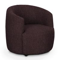 Polstersessel Pina Braun Chenille - Schwarz/Braun, Design, Textil (81/74/81cm) - Livetastic