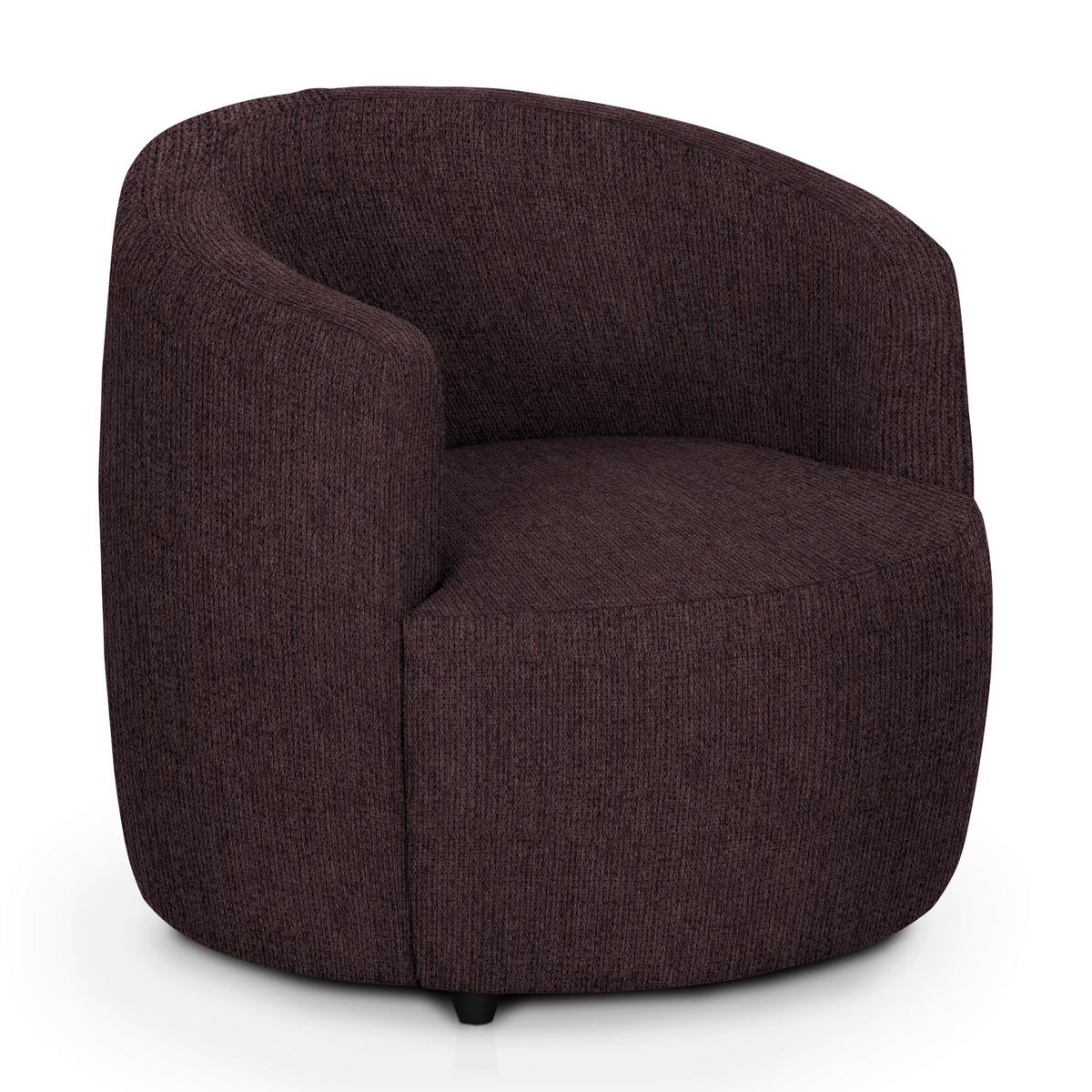Polstersessel Pina Braun Chenille - Schwarz/Braun, Design, Textil (81/74/81cm) - Livetastic