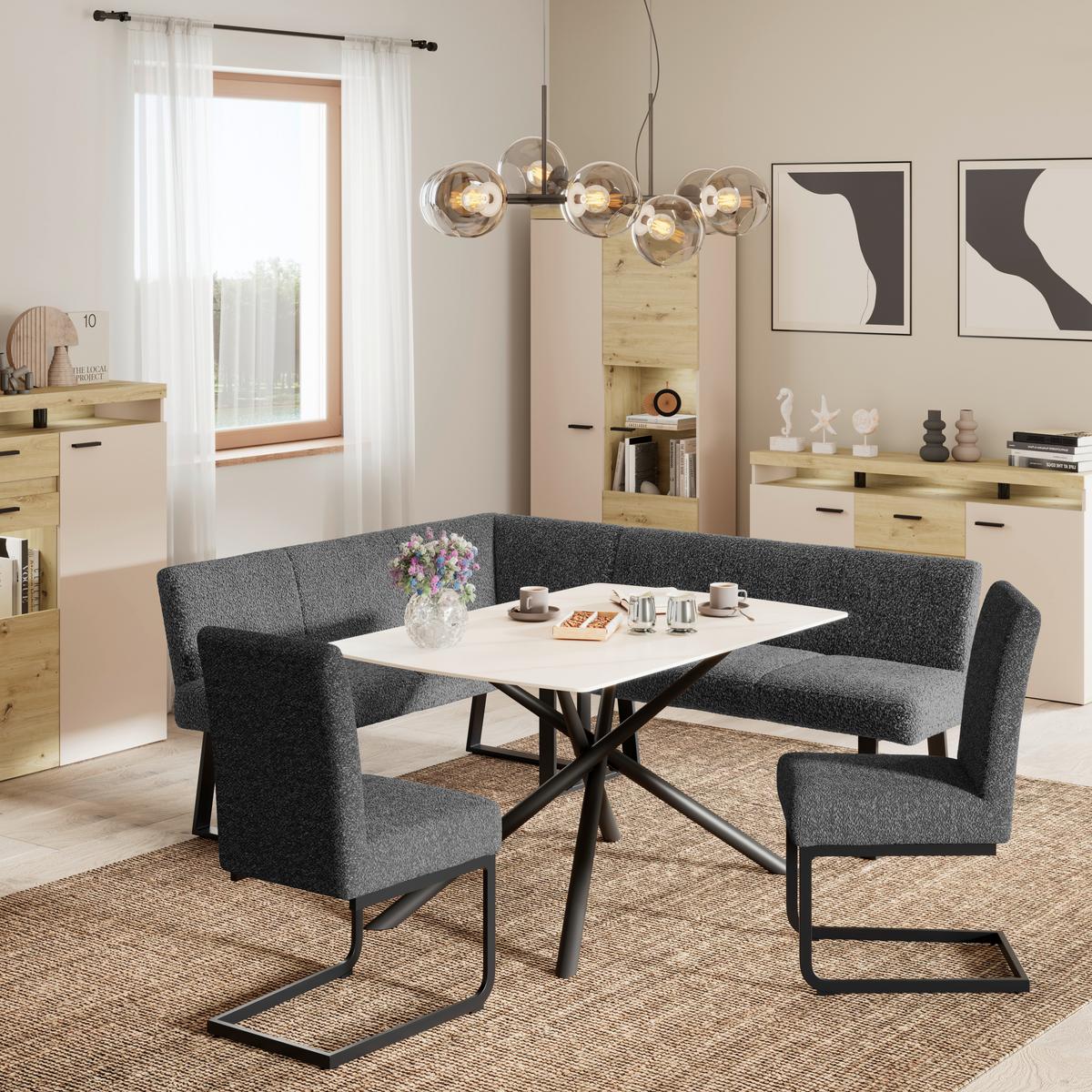 Tálalószekrény Strada - kasmírszínű/Artisan tölgy, Trend, faalapú anyag/üveg (151/89/37cm) - Best Price