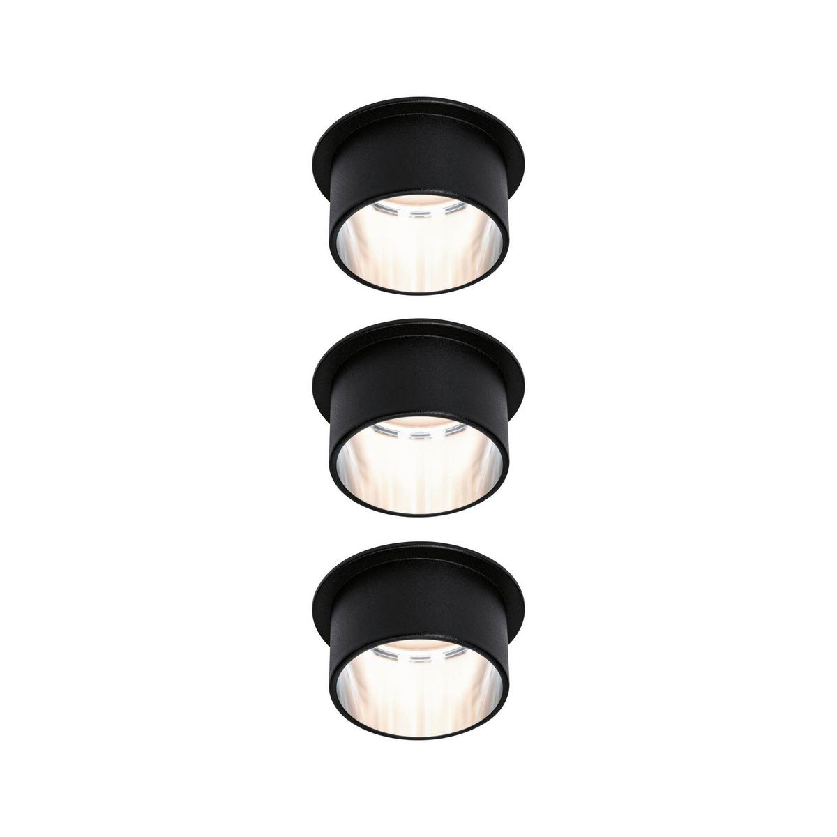 Deckenleuchte 3er-Set Ø 6,8 cm 3-Flammig, dimmbar - Basics, Metall (6,8cm) - Paulmann