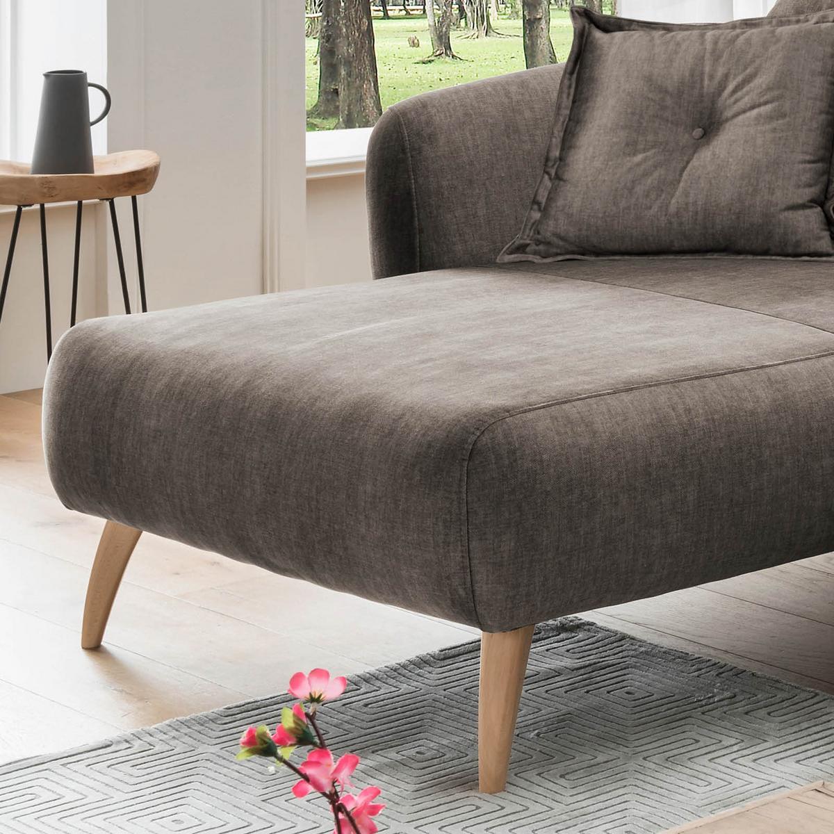 Ecksofa Baggio Braun S: 162/277 cm - Buchefarben/Braun, MODERN, Holz/Textil (162/277cm) - Livetastic